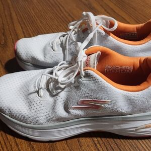 Skechers Go Run White with Orange Lining